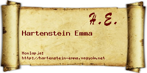 Hartenstein Emma névjegykártya